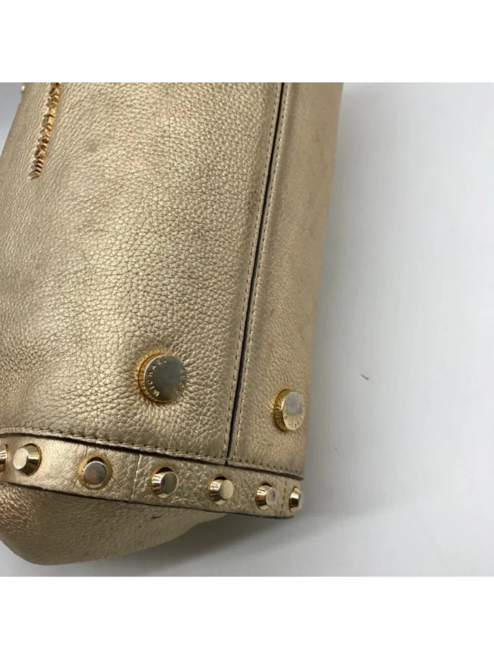 Michael Kors Gold Studded Newbury Medium Chain Shoulder Bag